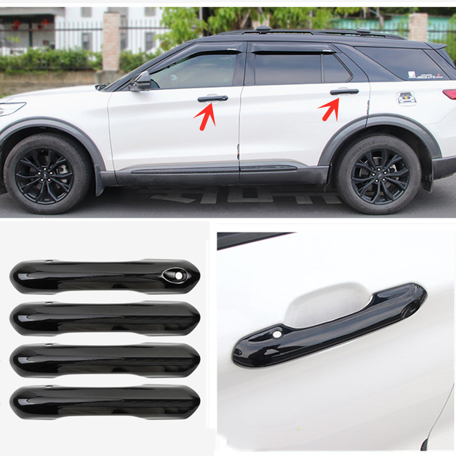 Bright Black Car Front Door Handles Cover Trim  for ford  Explorer 2020-2022