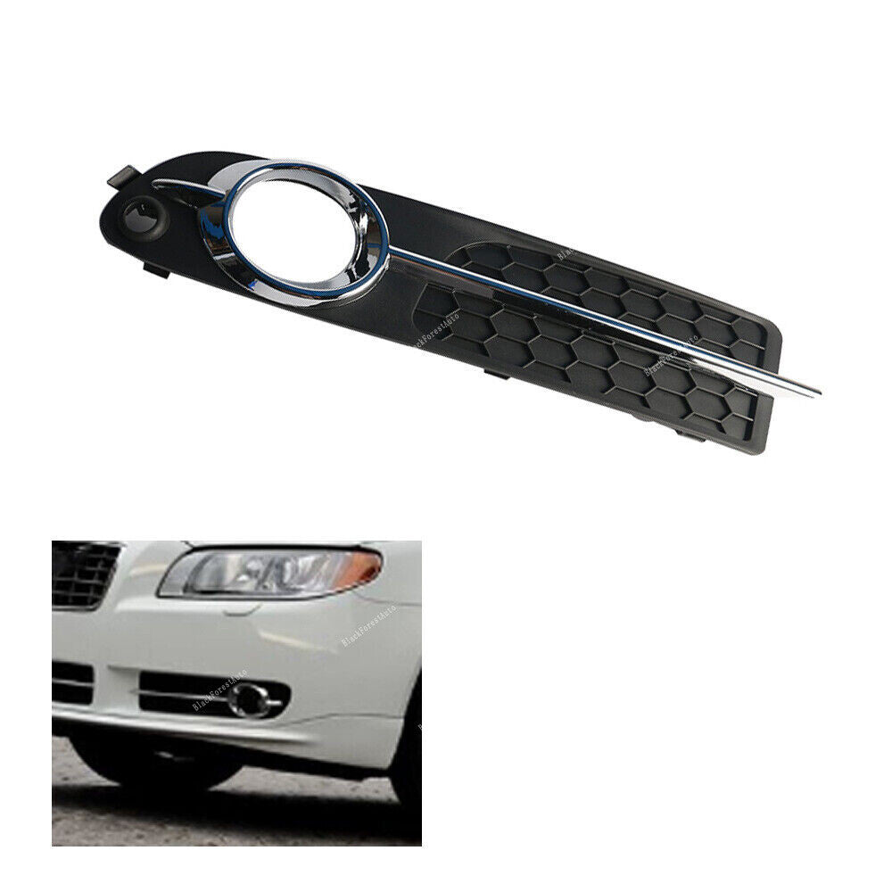 Front LH Bumper Fog Light Cover With Chrome Moulding Trim Fits for Volvo S80 V70