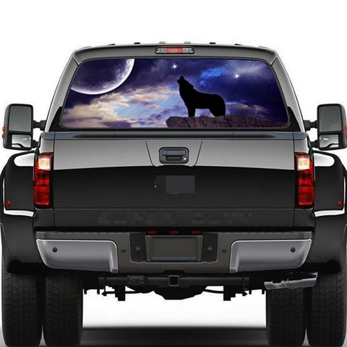 Rear Window Graphic Tint Decal Sticker Wolf Pattern Waterproof For Truck Suv Car