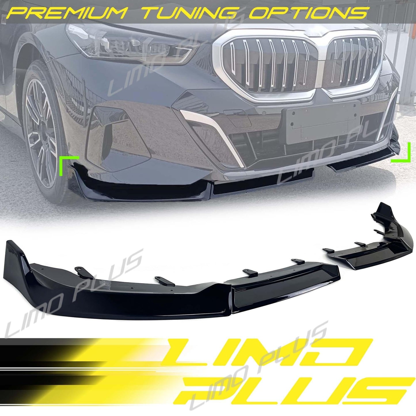 4pcs Gloss Black Front Bumper Spoiler Lip Splitter for BMW 5 Series I5 G60 2024+ Q