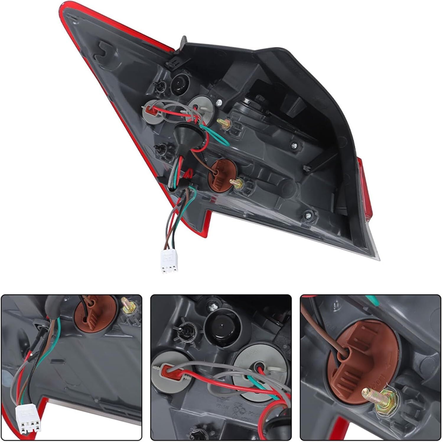 Left LED for 2021-2024 for Hyundai for Elantra taillights, brake lights, and outer red lights.