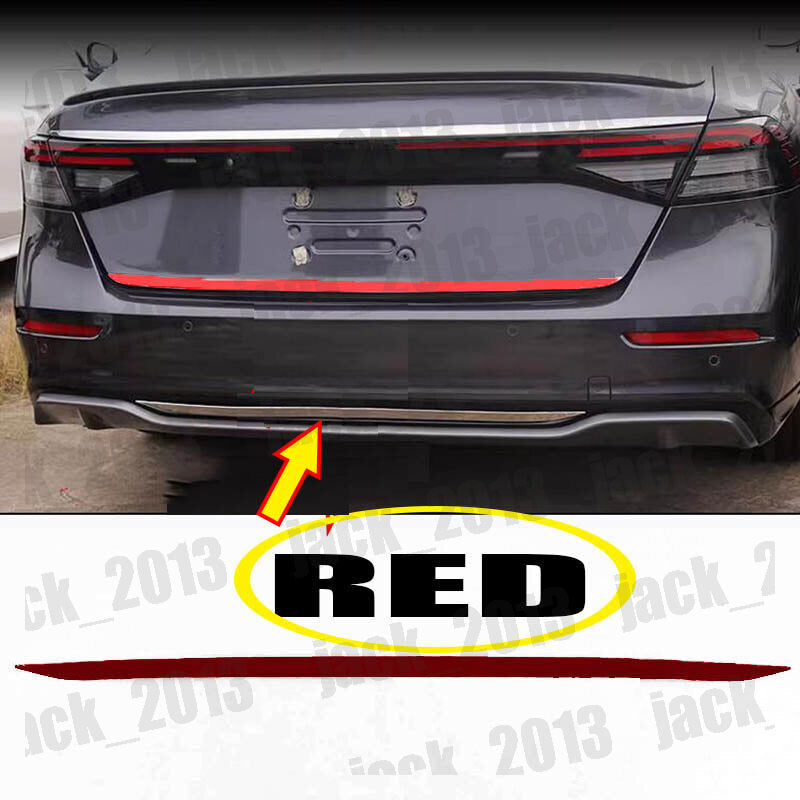For 2023 2024 2025 for Honda Accord Red Steel Rear Bumper Strip Protector Cover Trim