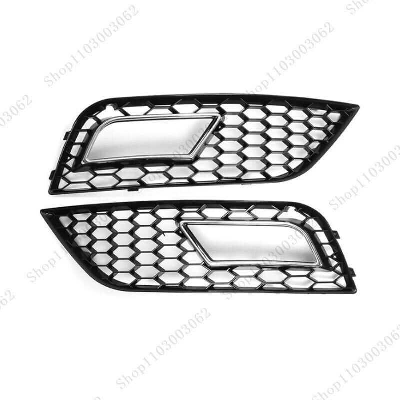 2x for Audi A4 B8.5 Facelift Models 13-16 Fog Light Cover Grille Honeycomb Hood