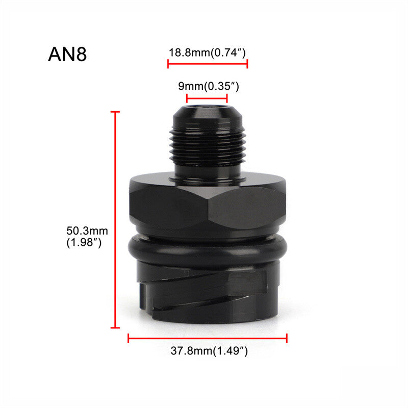 1Pc Black Billet Valve Cover Oil Cap w/ -8AN Fitting for LSX LS1/LS6/LS2/LS3/LS7