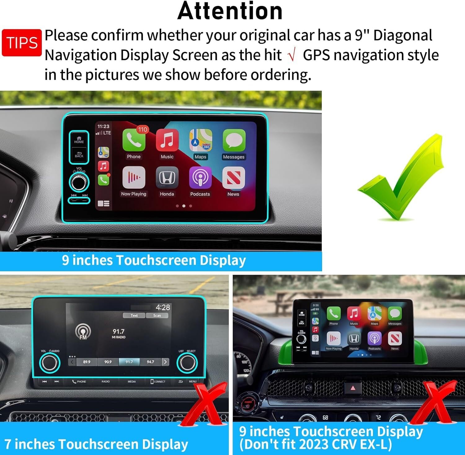 Suitable for 2022-2024 for Honda for Civic 11th generation car phone holder/navigation screen mobile mount. n