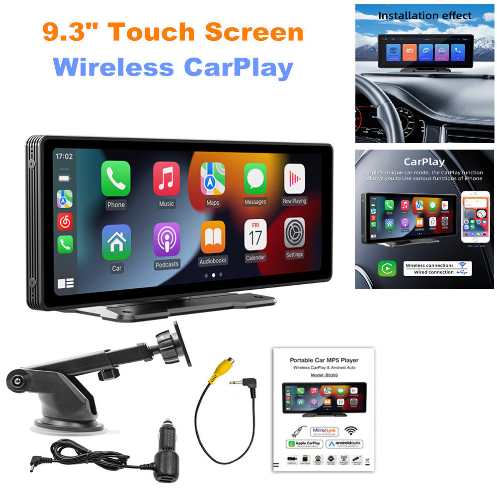 9.3-inch IPS Touchscreen Wireless CarPlay Android Car Portable Radio Monitor n