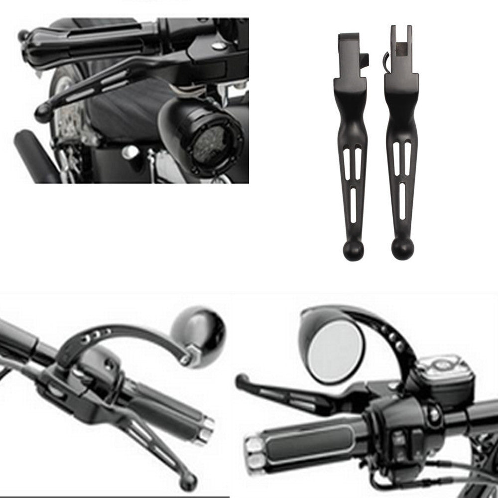 Slotted wide brake clutch lever for Harley Electra Glide Softtail Black - n
