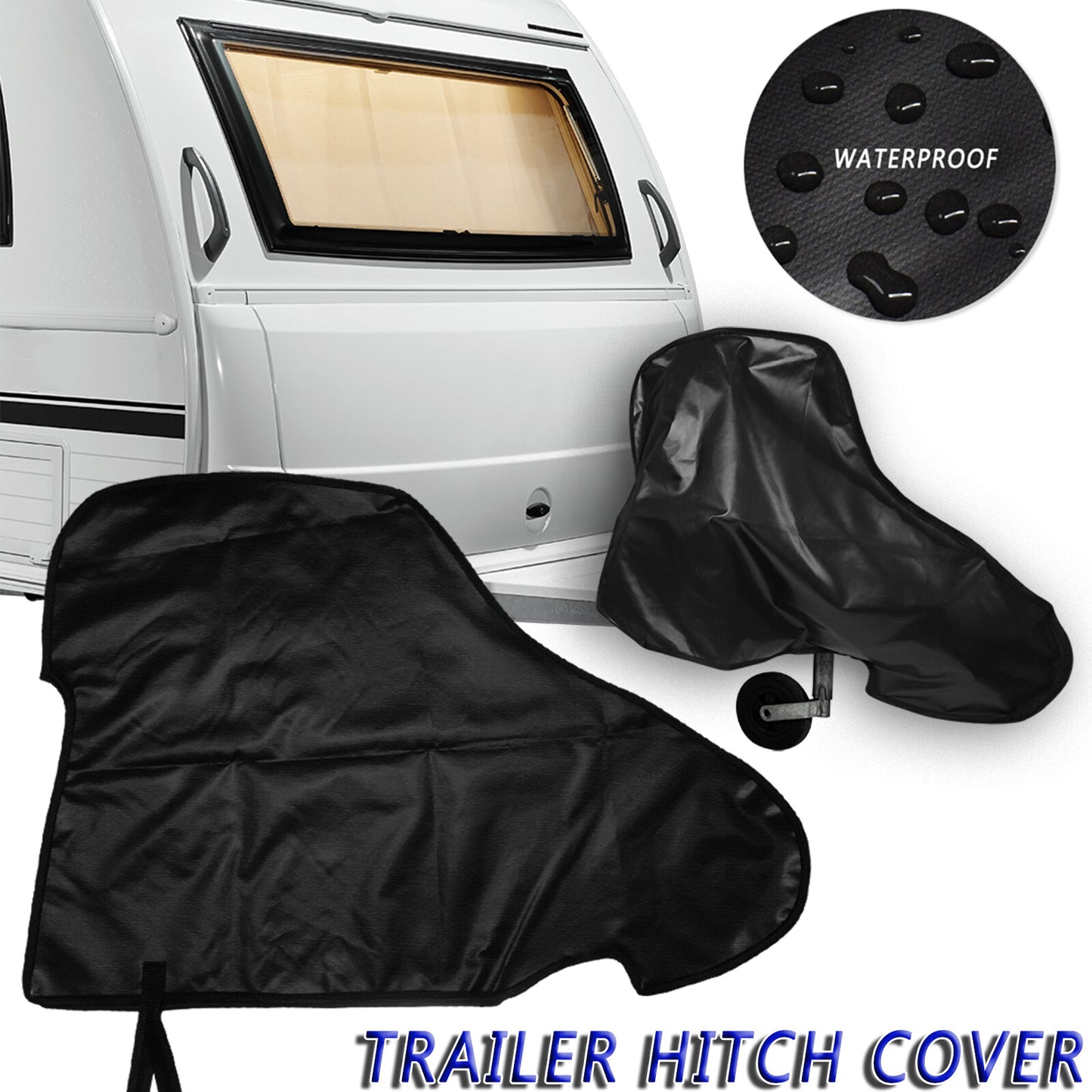 PVC Drawbar Hood Weather Shield Drawbar Cover Caravan Car Trailer. Q