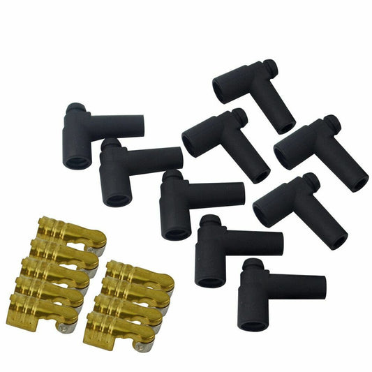 A set Universal 9Pcs Rubber Boots And The Distributor Terminals 8mm Spark Plug n