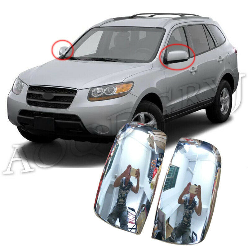 for Hyundai Santa Fe 2006-2008 Chrome Side Rearview Mirror Moulding Cover Trim