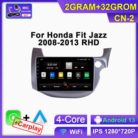 for HONDA FIT JAZZ Car Radio RHD GPS Navi Stereo 32G Video Player Android Auto