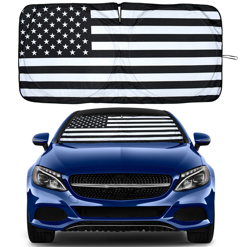 Suitable for Cadillac American flag car windshield sunshade, reflective, and UV protection cover - n