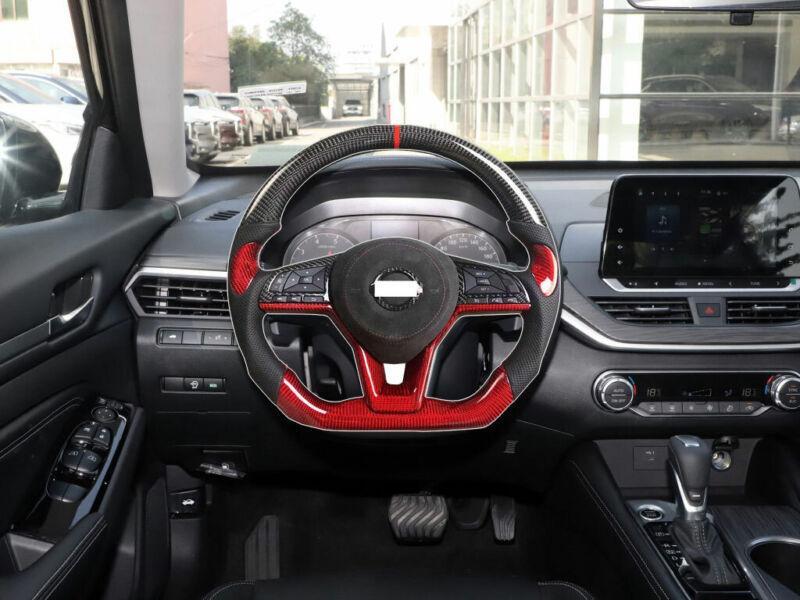 for Nissan Altima 2019-2021 Real Carbon Fiber Car Inner Steering Wheel Assembly