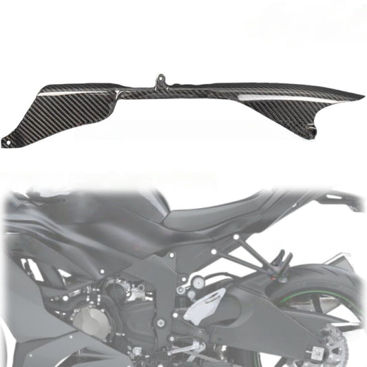 Suitable for Kawasaki ZX6R 2008-2025 3K carbon fiber rear chain guard, Cowling twill fabric.