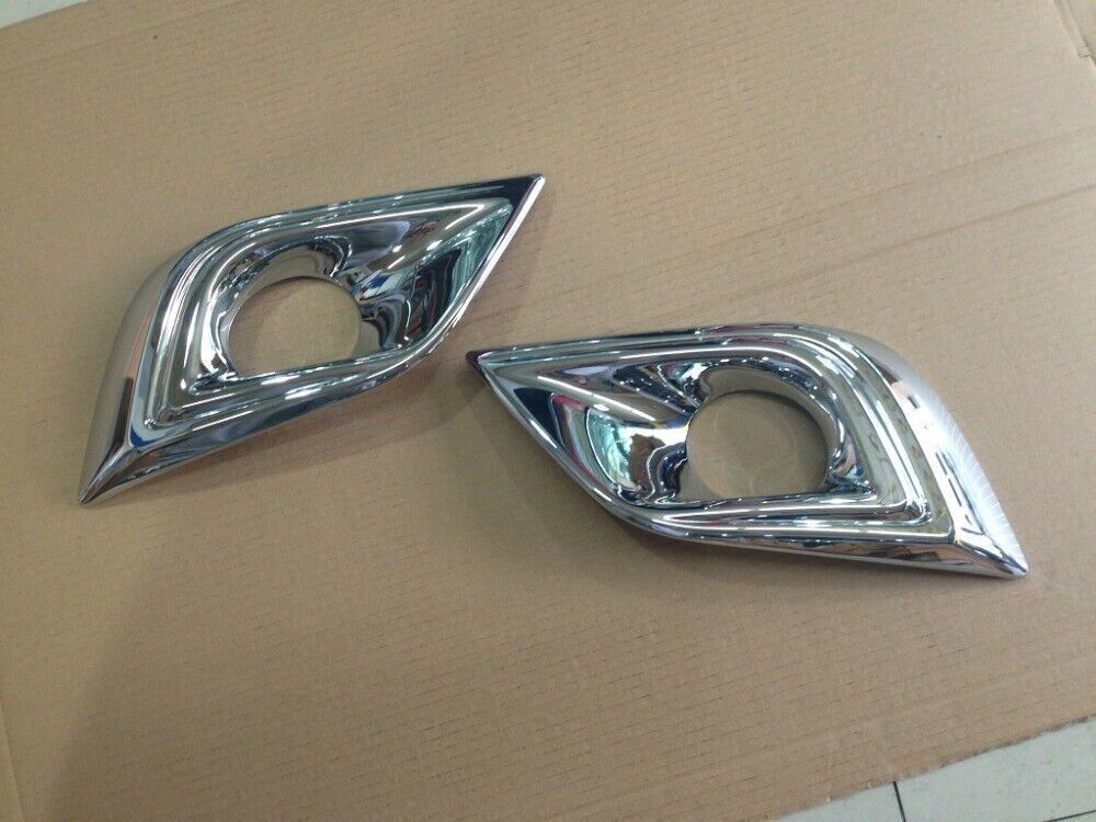 2X ABS Chrome Front Bumper Fog Light Lamp Trim Cover for Nissan Murano 2015-2018
