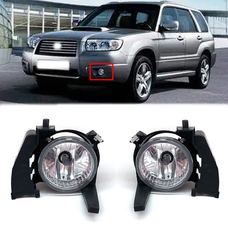 Pair Front Bumper Glass Lens Fog Lamp Bulb for Subaru Forester SG 2006-2008