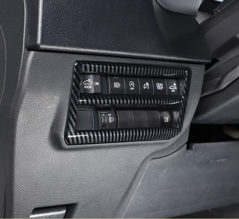 For Tundra 2022 2023 Carbon Fiber Headlight Switch Button Frame Trim 1pc v