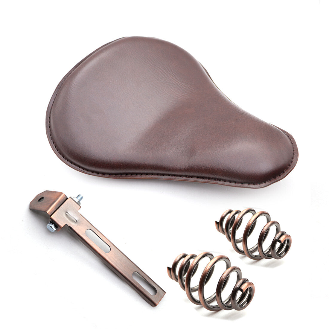 Retro Brown PU Leather Solo Driver for Seat Spring Bracket for Harley Chopper 650 CB Q