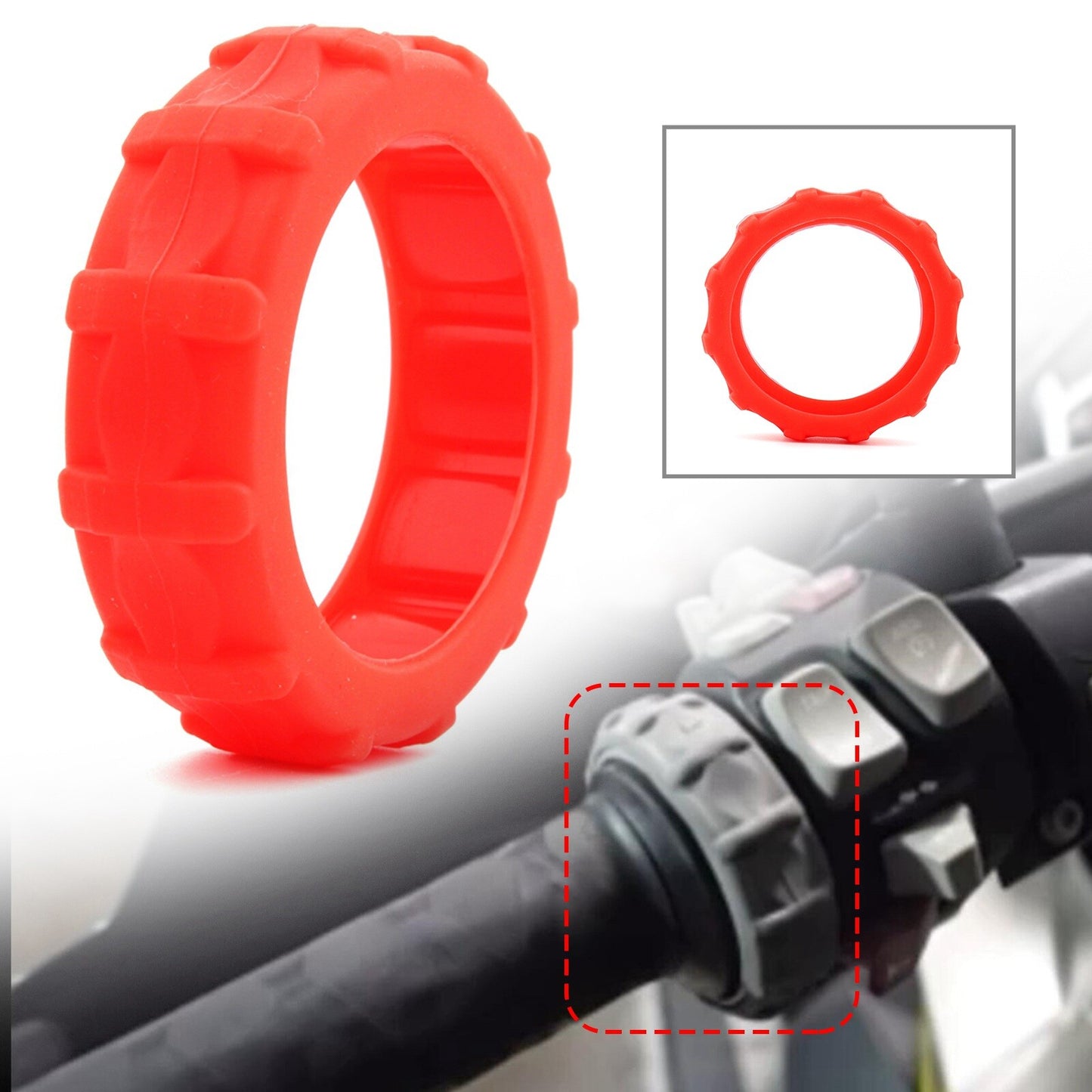 Multi-controller Protector Handle Rubber Cover for BMW R1250GS F750GS Red 1PCS Q