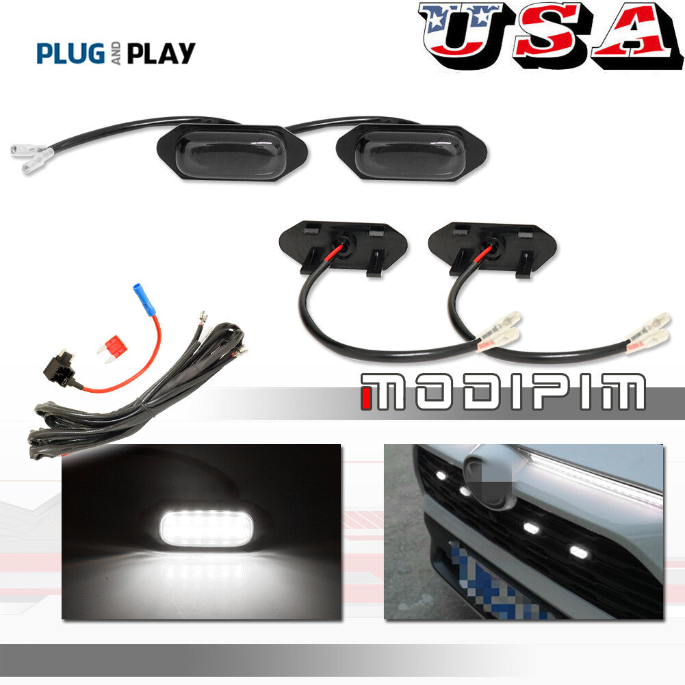 Smoke white style LED lights suitable for RAV4 2019+front grill/grille mesh- v