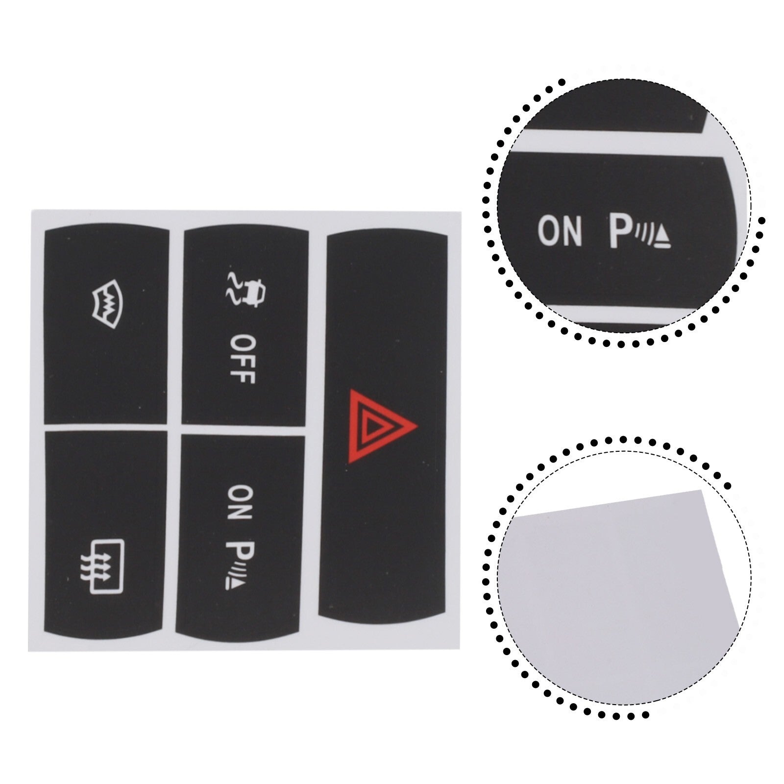 Easy-apply stickers for Ford S Max hazard button defrosters and repairs