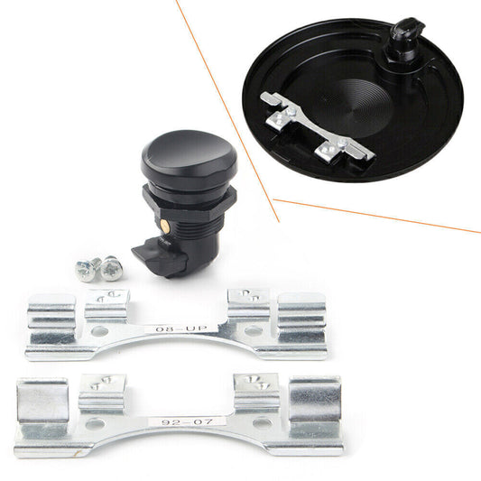 Fuel Door Push Button Gas Oil Cap Tank Fit for Harley Touring Road Glide 1992 - 2016 Q