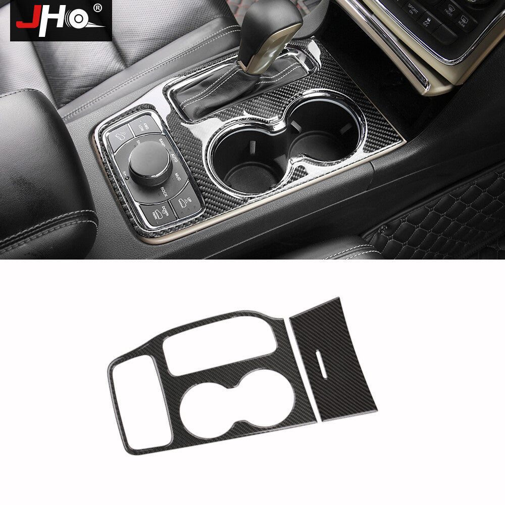 for Jeep Grand Cherokee 16-18 Thin Carbon Water Cup Holder Panel Cover Stickers