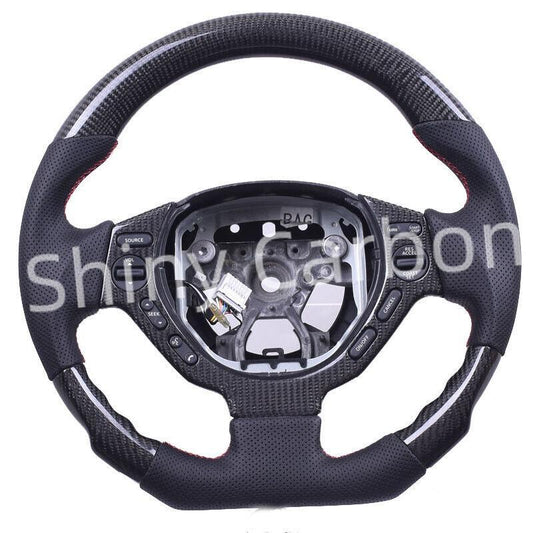 Glossy carbon fiber steering wheel cover with CFTrim for Nissan GT-R R35 2007-2016