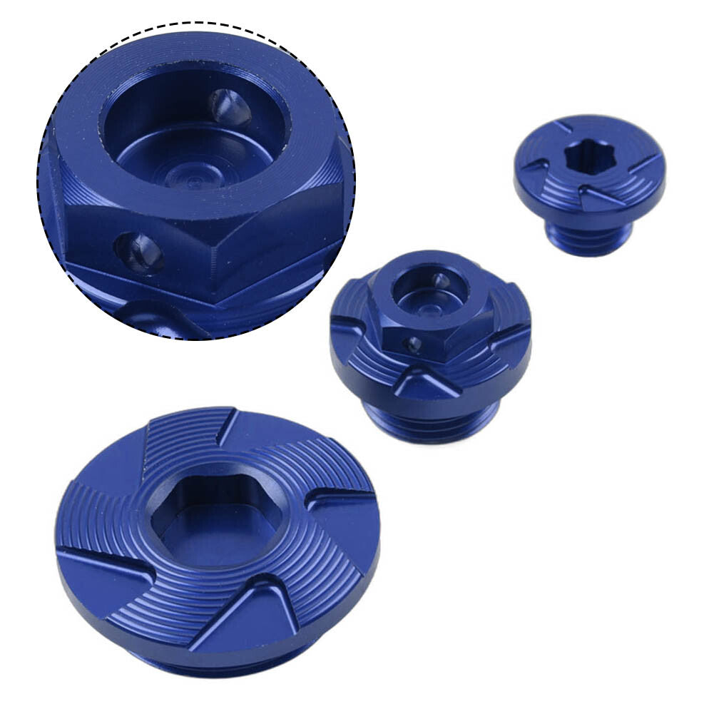 Engine Timing Oil Filter Plugs Screw BoltSet for Kawasaki KX250 KLX450R Blue Q