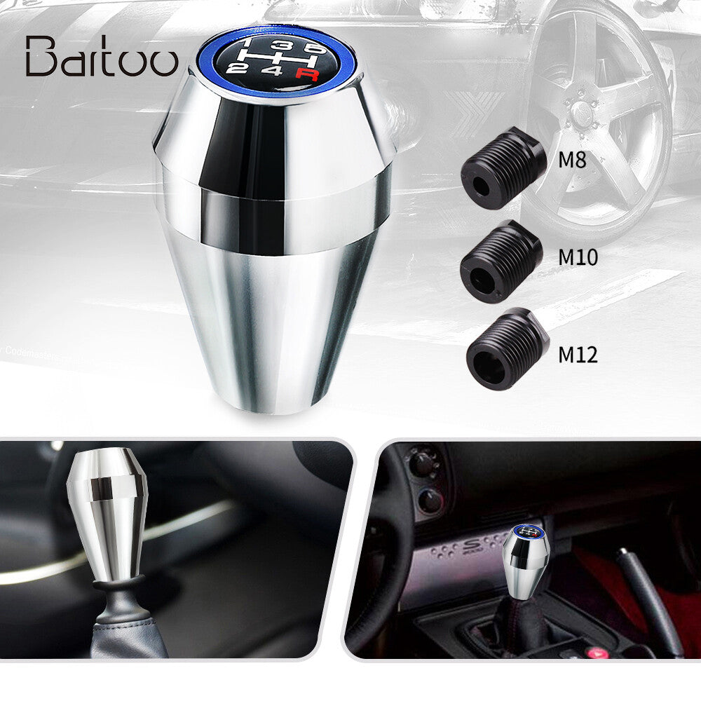 Silver 5 Speed Car Gear Stick Shift Knob Manual MT Racing Shifter Universal