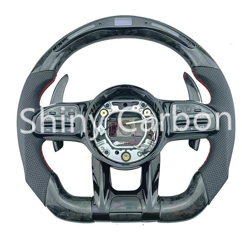 Forged carbon fiber LED steering wheel suitable for AMG C63, E63, CL63, S63, G63, GLA, CLA, GLE.