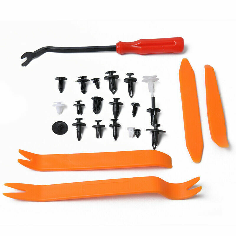 435-piece car door panel retainer set, decorative rivets, screws, clips, tools, and box. n