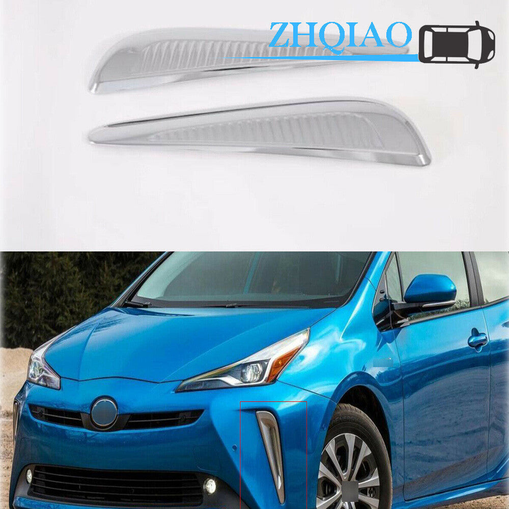 ABS Chrome Front Fog Light Lamp Cover Trim Molding for Toyota Prius 2019-2020