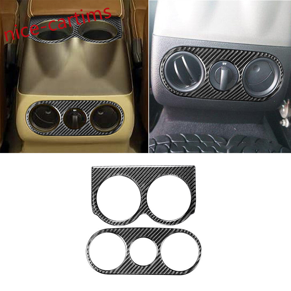 2¡ÁCarbon Fiber Rear Water Cup Holder Air Outlet Trim for Ford F-150 FX4 2004-08