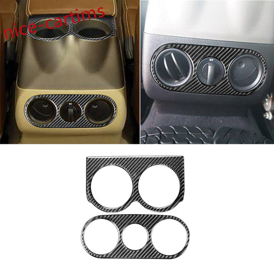 2¡ÁCarbon Fiber Rear Water Cup Holder Air Outlet Trim for Ford F-150 FX4 2004-08