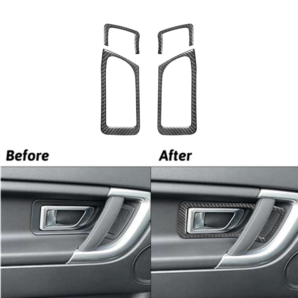 4X Rear Carbon F Door Buckle Trims for Land Rover Discovery Sport 2015-19