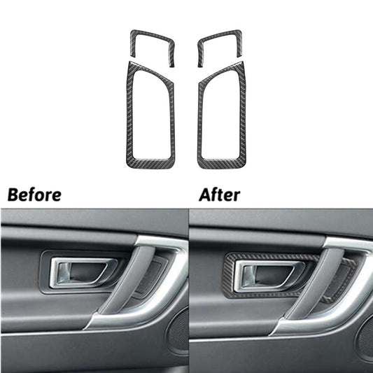 4X Rear Carbon F Door Buckle Trims for Land Rover Discovery Sport 2015-19