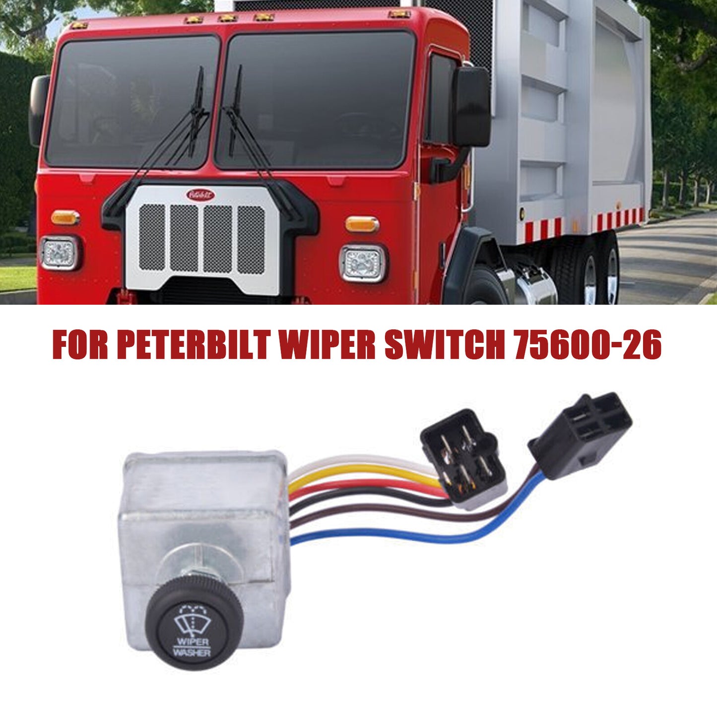 6-wire wipe switch for Peterbilt 300 Series 75600-26 577.75633 kit AT