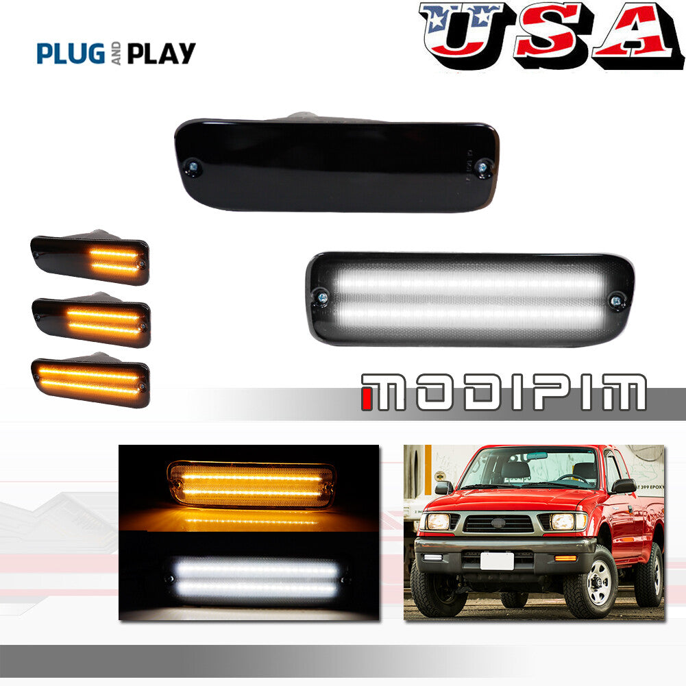 For 1995-2000 for Tacoma Smoked Front Switch LED Signal Position Light - v