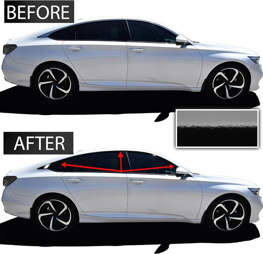 6x Glossy Black Fits 2018-2022 for Honda Accord Chrome Delete Blackout Window Trim
