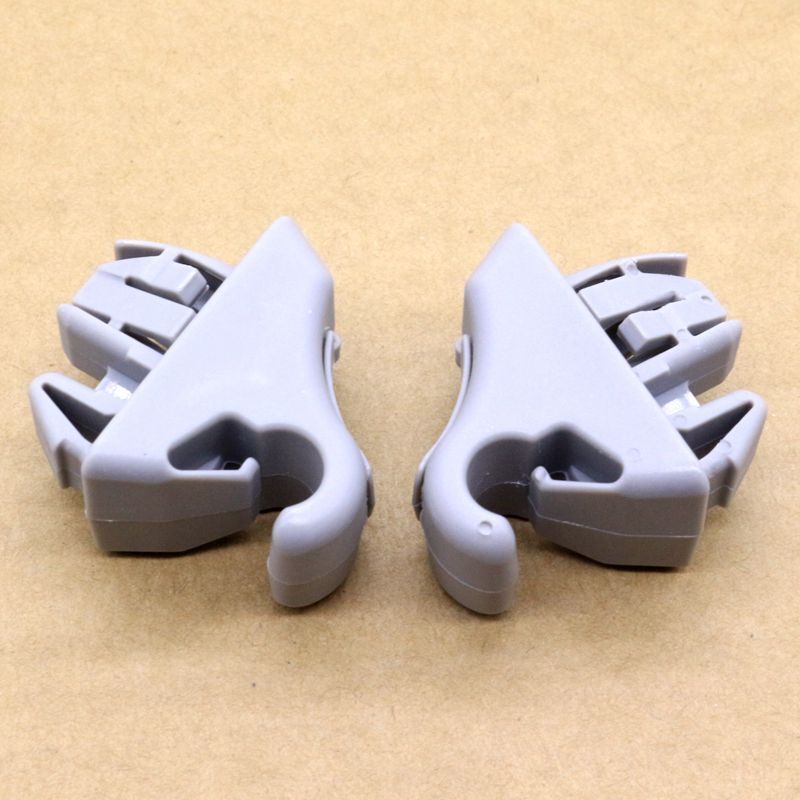 2-Piece Gray Sun Visor Clip Kit for Mitsubishi Pajero Montero III 2001-2006