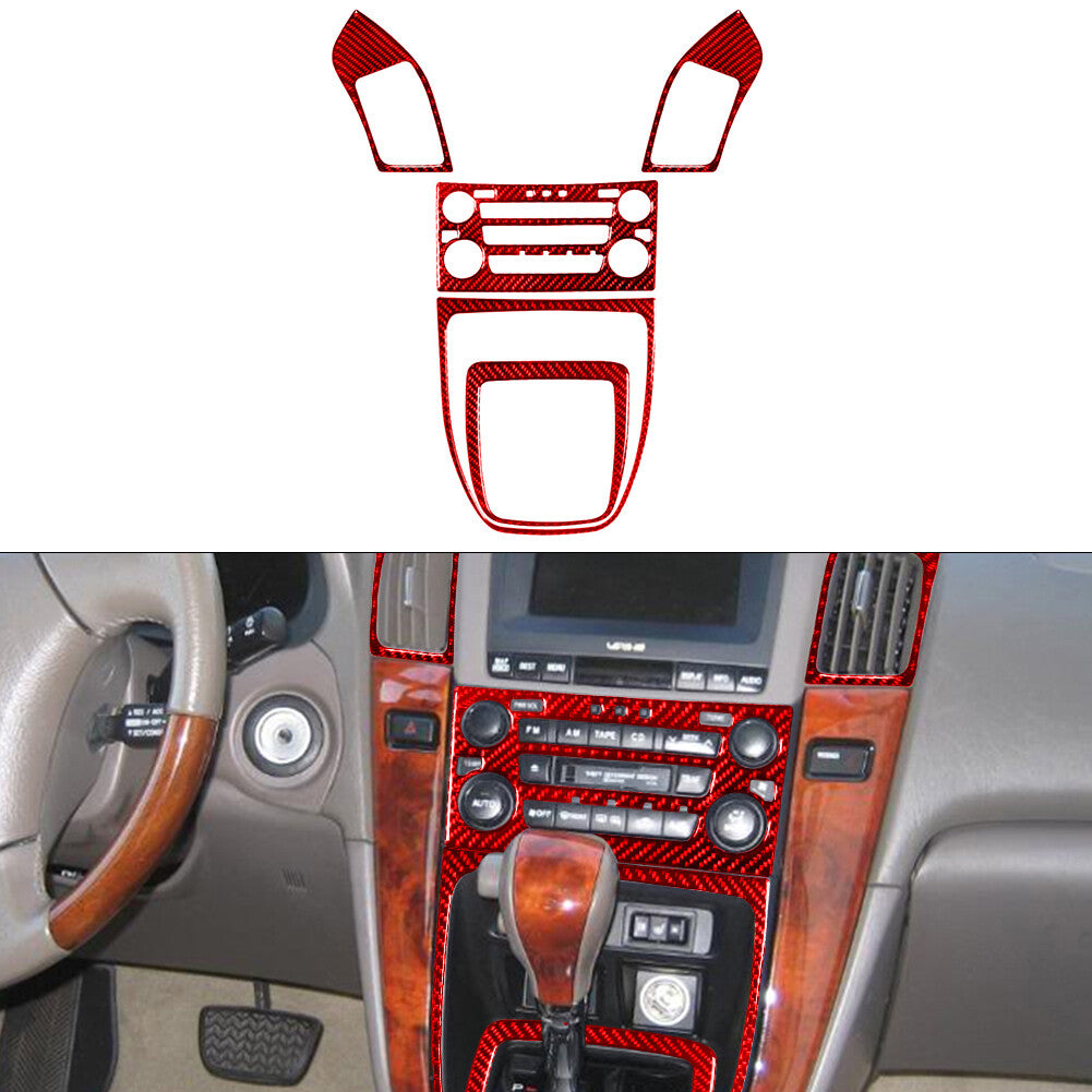 2X Red Carbon Fiber Speedometer Surround Trim For Silverado for GMC for SIERRA 2014-2018 v