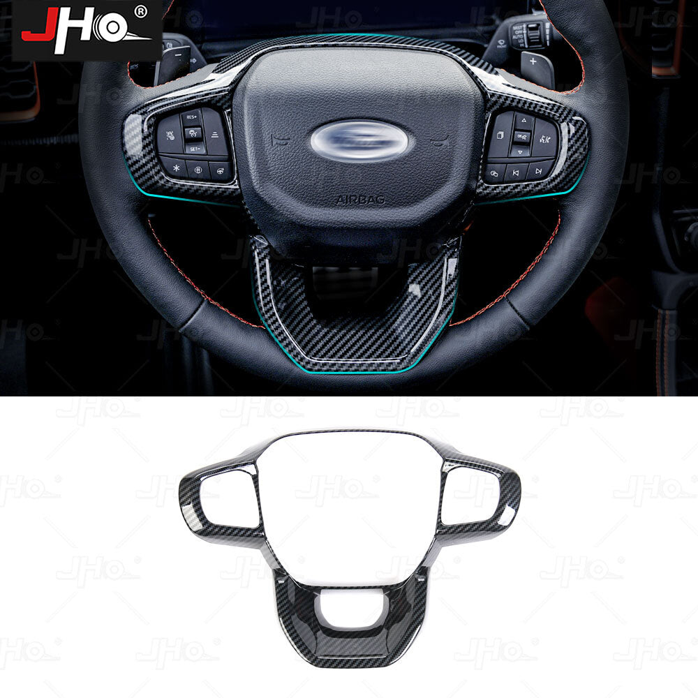 for Ford Ranger P703 2023 2024 ABS Carbon Fiber Inner Steering Wheel Decorate Cover