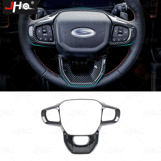 for Ford Ranger P703 2023 2024 ABS Carbon Fiber Inner Steering Wheel Decorate Cover