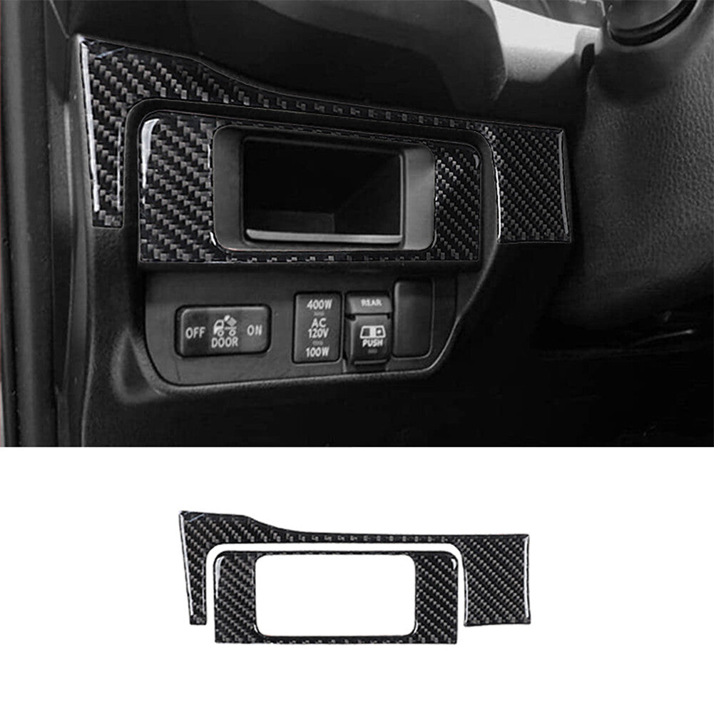2X Carbon Fiber Interior Headlight Control Cover Trim for Toyota Tacoma 2016-21