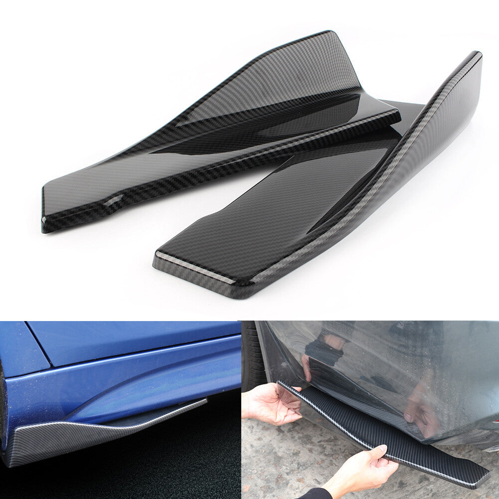 2x 35cm Lower Bumper Spoiler Side Skirt Rocker Wings Rear Lip Universal Car Auto