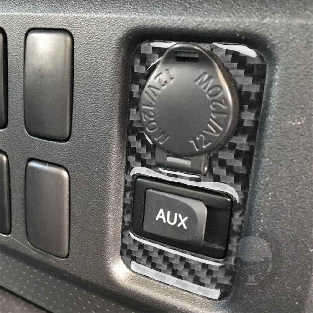 Carbon Fiber Interior AUX Power Outlet Switch Trim For Toyot@ FJ Cruiser 2007-21