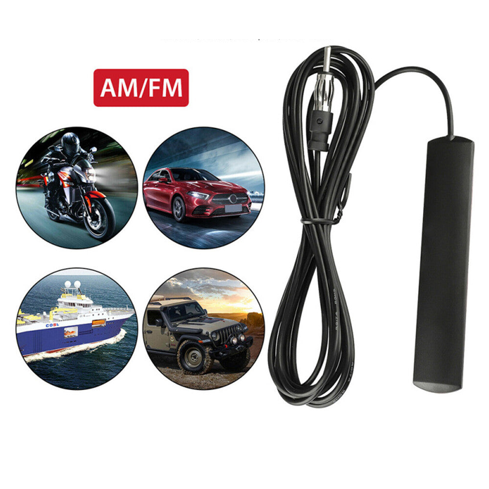 1x Car Hidden Amplified Antenna Kit 12V Electronic Stereo AM/FM Radio Universal Q
