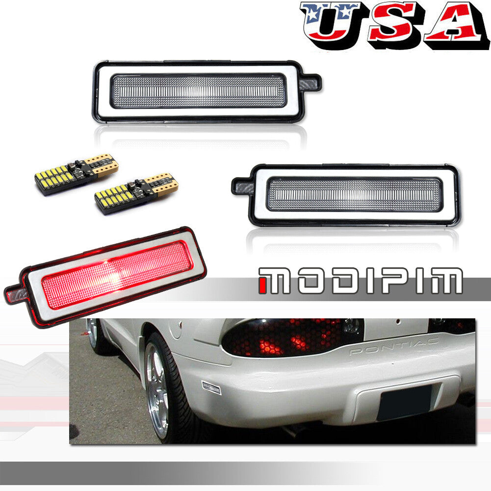 Transparent rear marker light with red LED light suitable for 82-92 for Pontiac Trans Am Firebird- v