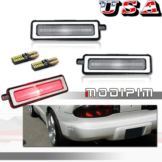 Transparent rear marker light with red LED light suitable for 82-92 for Pontiac Trans Am Firebird- v
